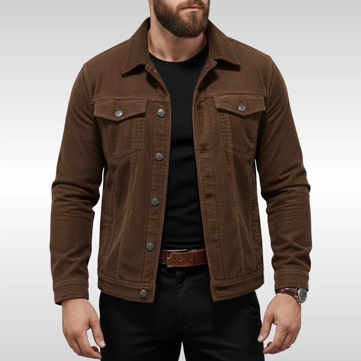 Adam | Men's Corduroy Jacket Button Front Chest Pockets