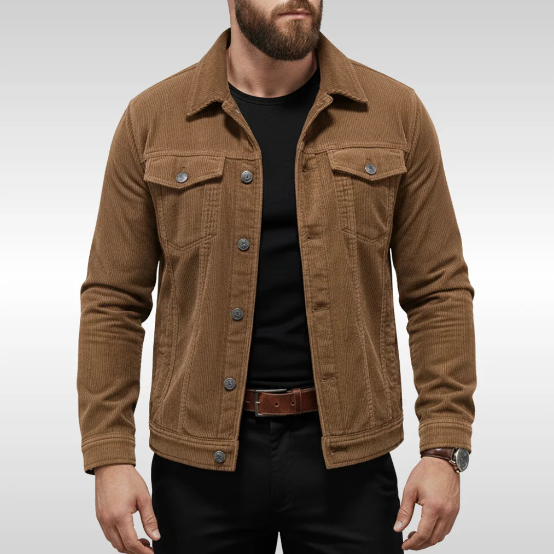 Adam | Men's Corduroy Jacket Button Front Chest Pockets