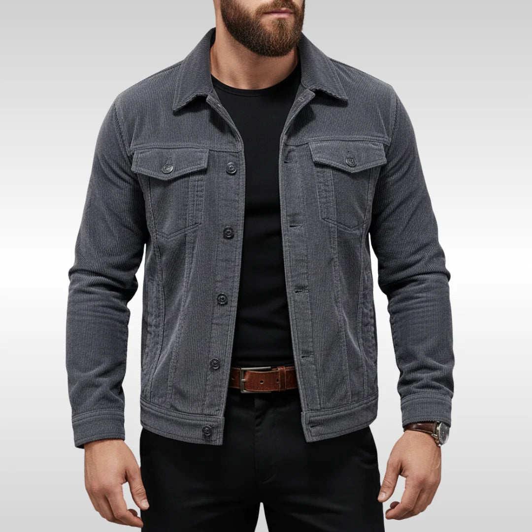 Adam | Men's Corduroy Jacket Button Front Chest Pockets
