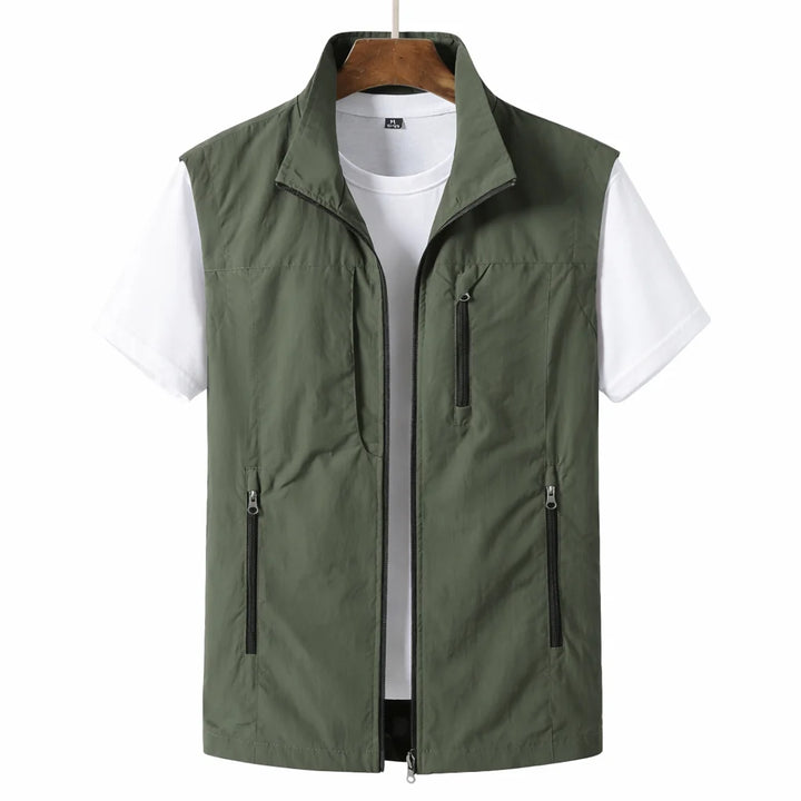 Alex | Men's Lightweight Vest Jacket Utility Zip Front