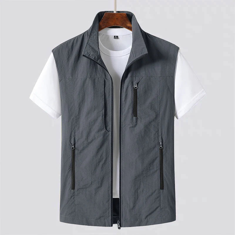 Alex | Men's Lightweight Vest Jacket Utility Zip Front