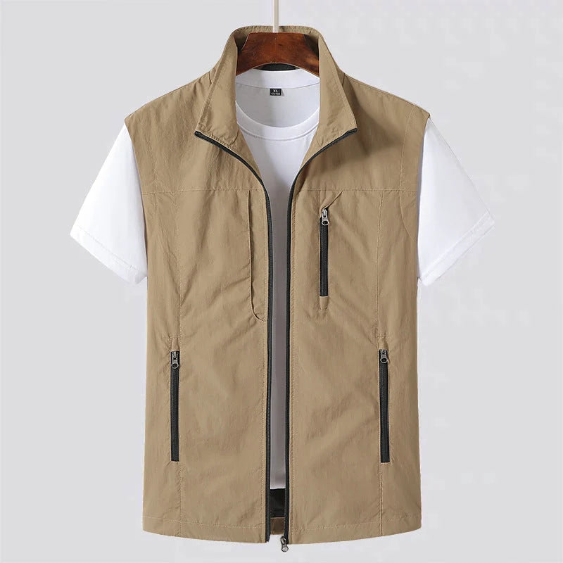 Alex | Men's Lightweight Vest Jacket Utility Zip Front