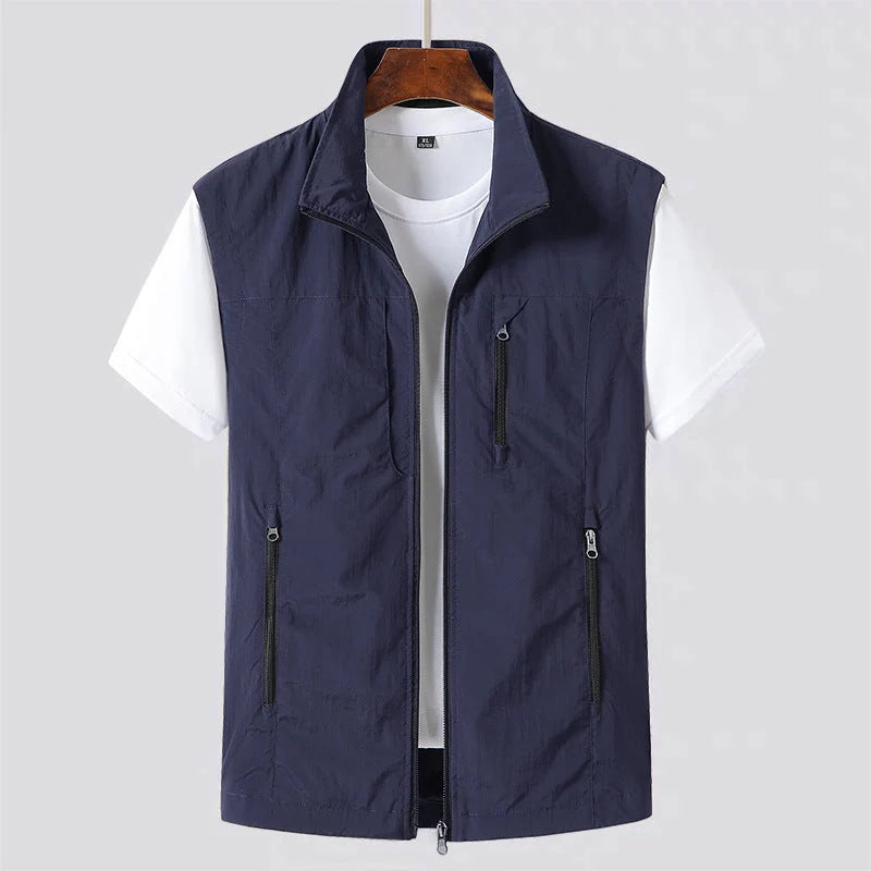 Alex | Men's Lightweight Vest Jacket Utility Zip Front