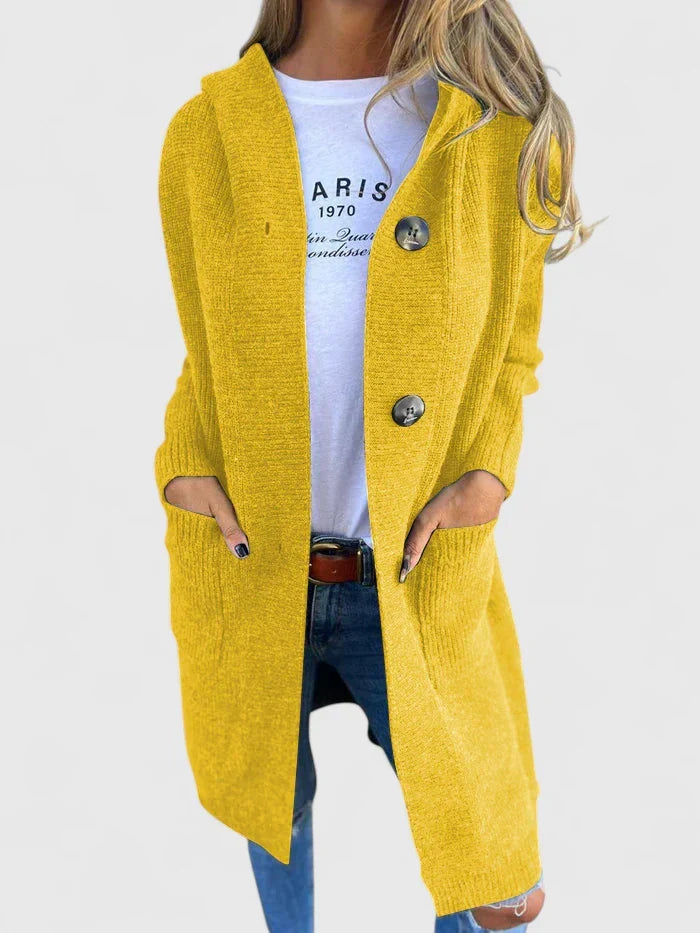 Amanda | Women's Longline Cardigan Button Front Deep Pockets