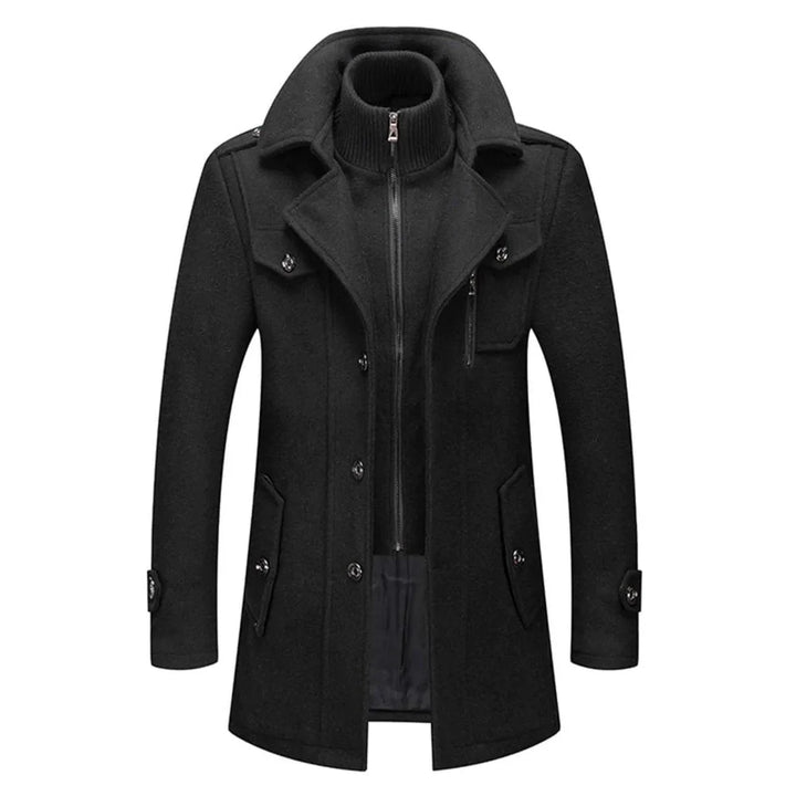 Barry | Men's Winter Coat Layered Collar Button Front