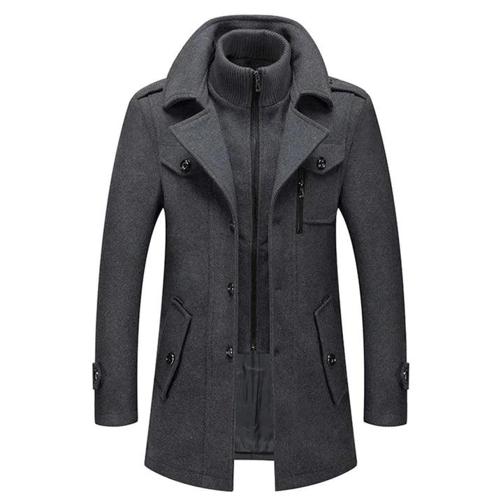 Barry | Men's Winter Coat Layered Collar Button Front