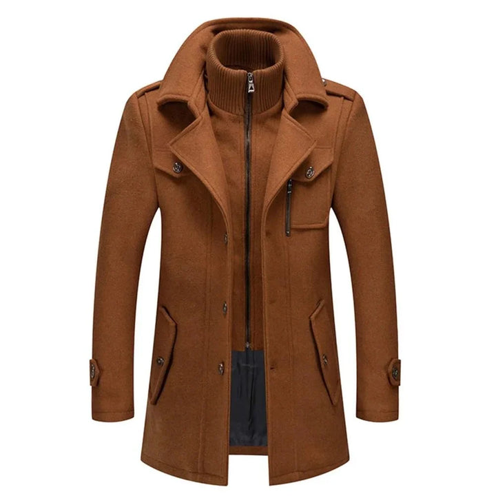 Barry | Men's Winter Coat Layered Collar Button Front