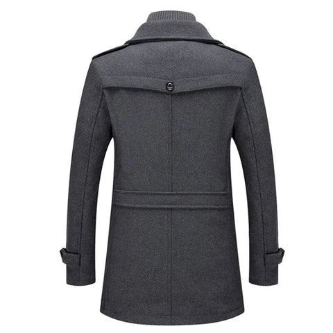 Barry | Men's Winter Coat Layered Collar Button Front