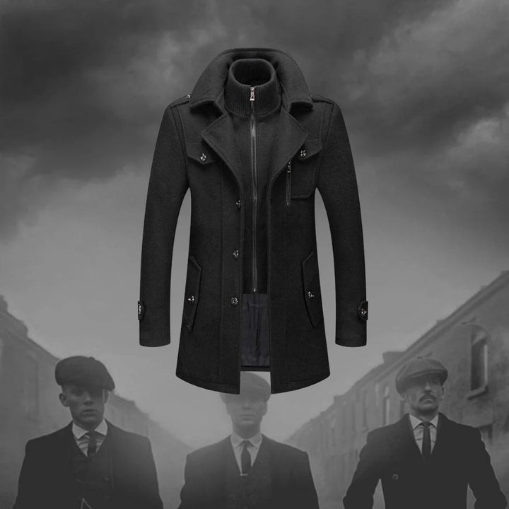 Barry | Men's Winter Coat Layered Collar Button Front
