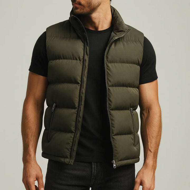Ben | Men's Padded Vest Jacket Zip Up Stand Collar