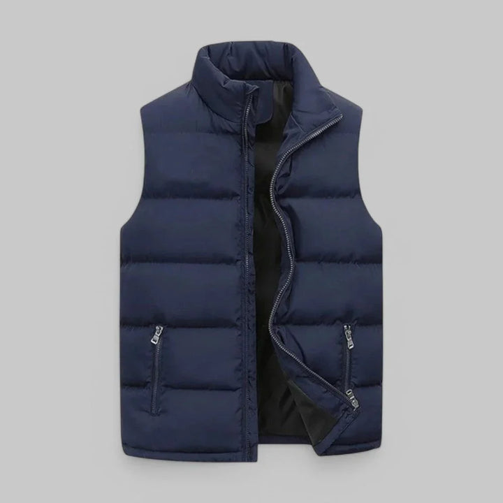 Ben | Men's Padded Vest Jacket Zip Up Stand Collar