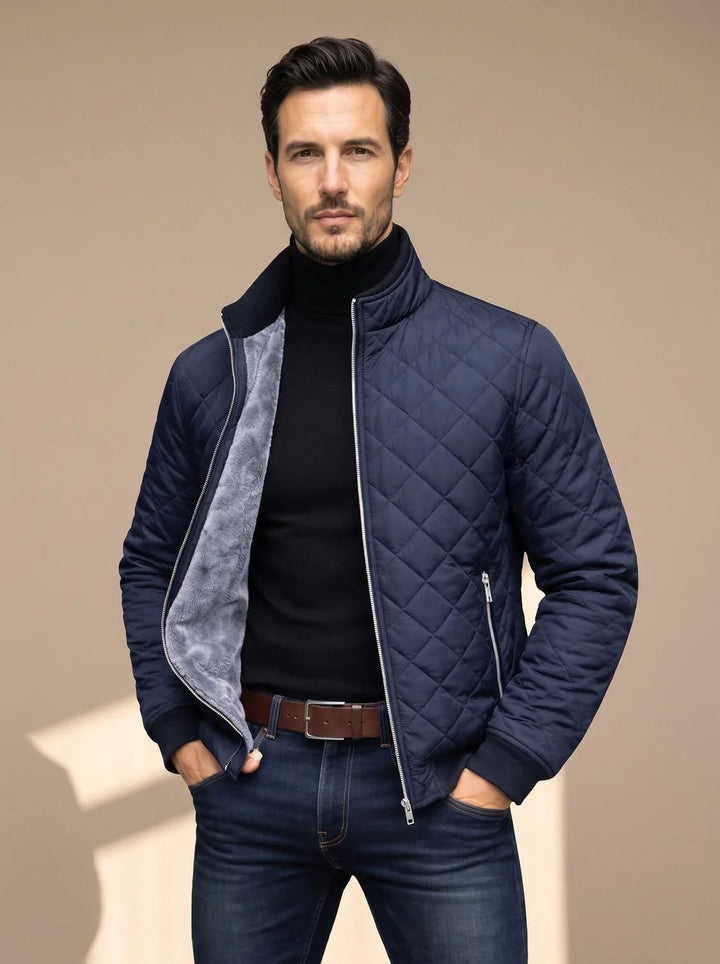 Bobby | Men's Diamond Quilted Jacket Fleece Lined Zip