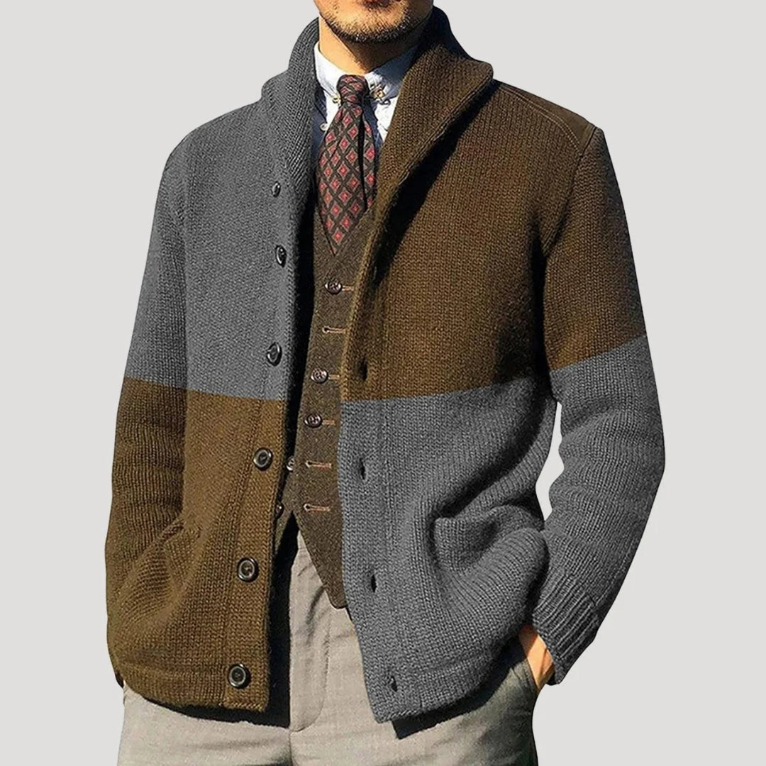 Bruce | Men's Shawl Collar Cardigan Coat Chunky Knit