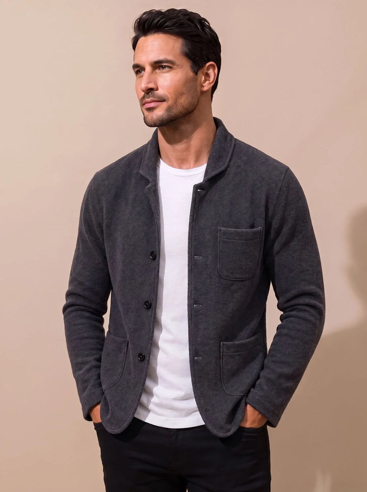 Caleb | Men's Knit Blazer Coat Slim Fit Button Front
