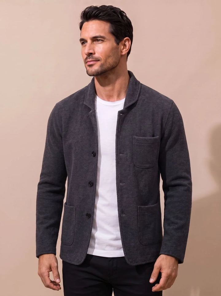Caleb | Men's Knit Blazer Coat Slim Fit Button Front