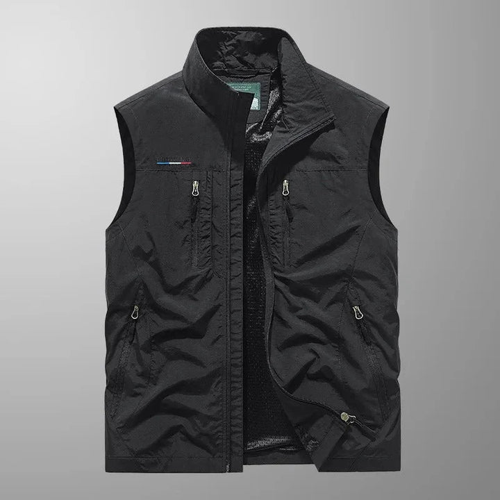Chase | Men's Cargo Vest Multi Pocket Stand Collar