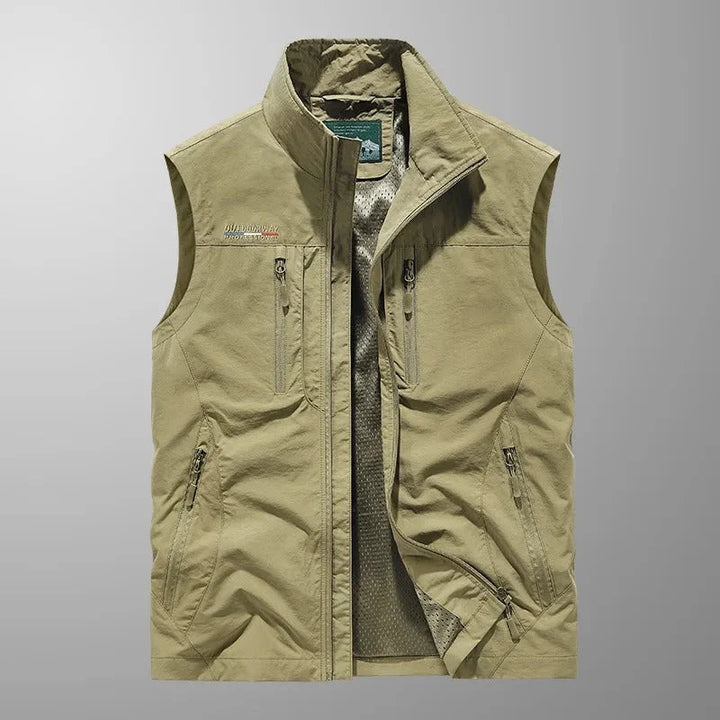 Chase | Men's Cargo Vest Multi Pocket Stand Collar