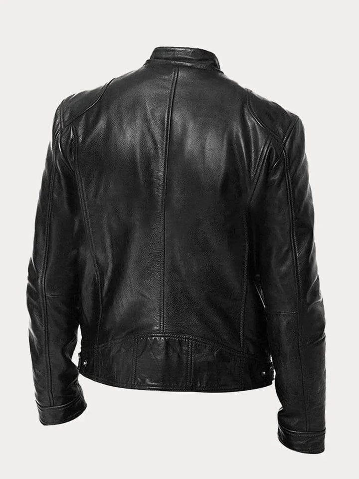 Clay | Men's Moto Jacket Stand Collar Zip Pockets