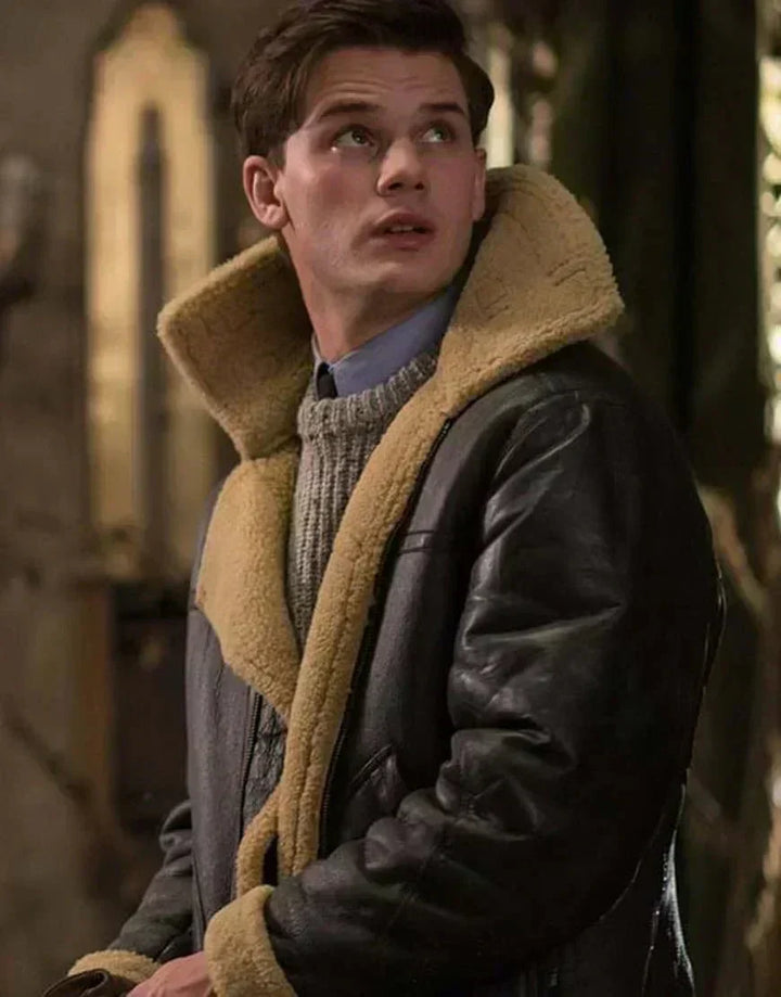 Dan | Men's Aviator Jacket Zip Front Faux Shearling Trim