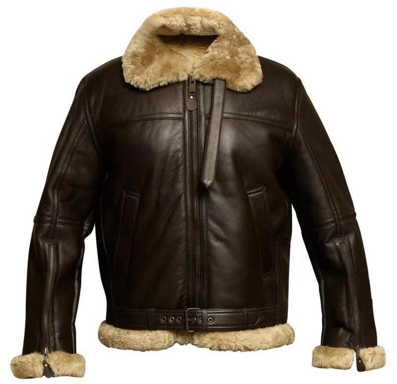 Dan | Men's Aviator Jacket Zip Front Faux Shearling Trim