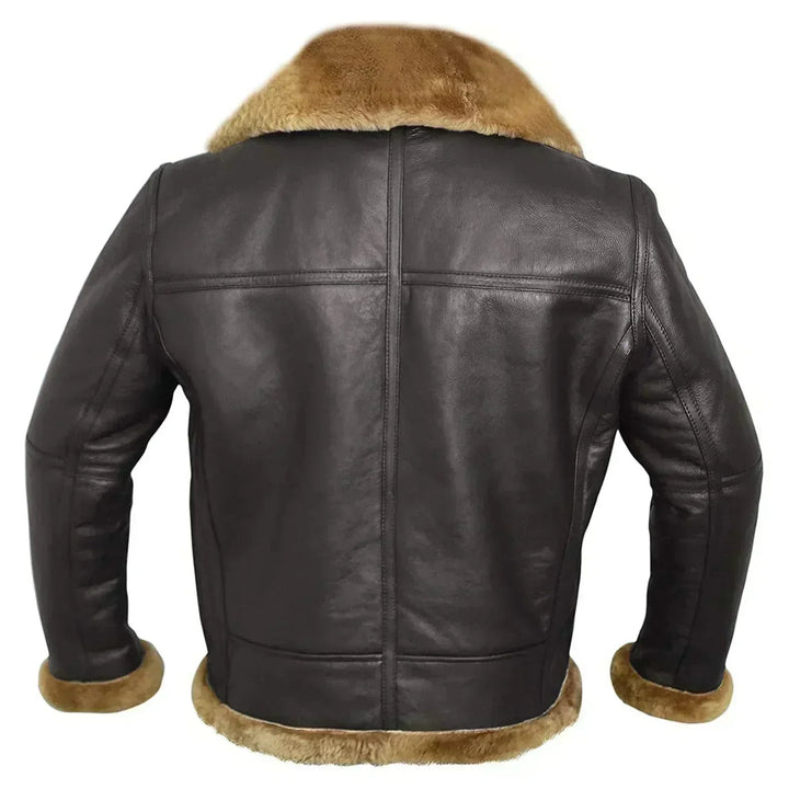 Dan | Men's Aviator Jacket Zip Front Faux Shearling Trim