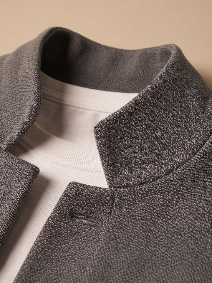 Dominic | Men's Textured Knit Cardigan Stand Collar