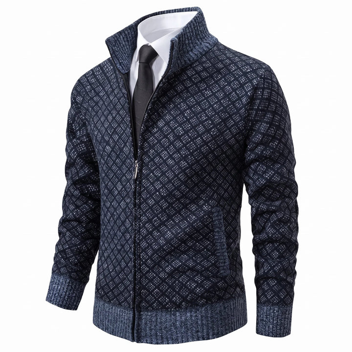 Dylan | Men's Zip Up Cardigan Jacket Diamond Knit