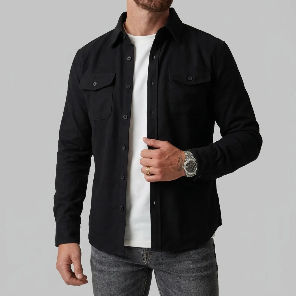 Eddie | Men's Shacket Button Front Chest Pockets