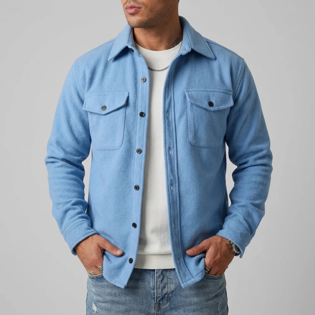 Eddie | Men's Shacket Button Front Chest Pockets