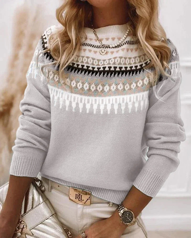 Eileen | Women's Fair Isle Knit Sweater Classic Pattern