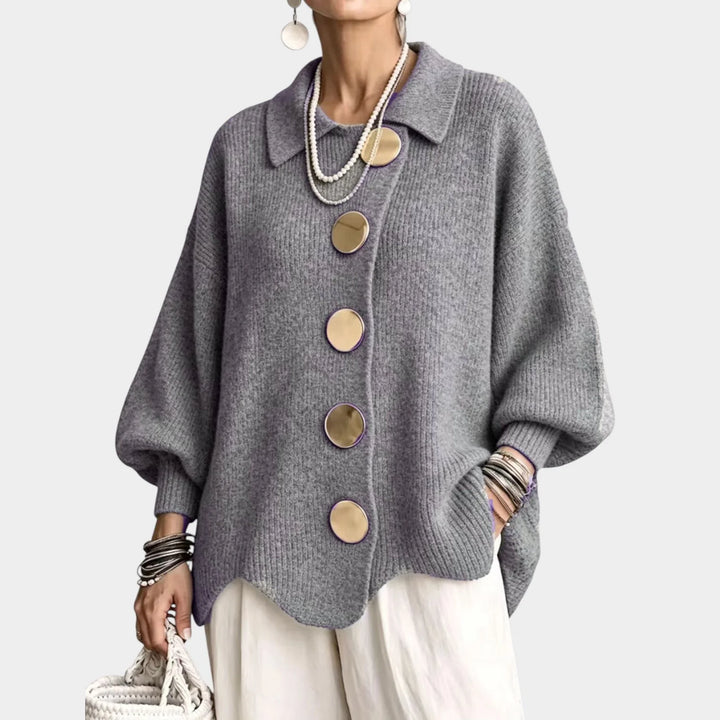 Eleanor | Women's Poncho Sweater Oversized Button Front