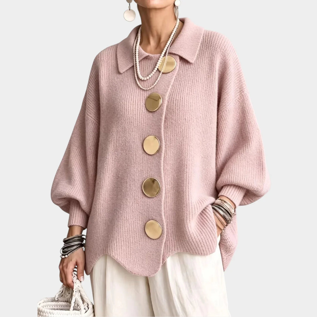 Eleanor | Women's Poncho Sweater Oversized Button Front