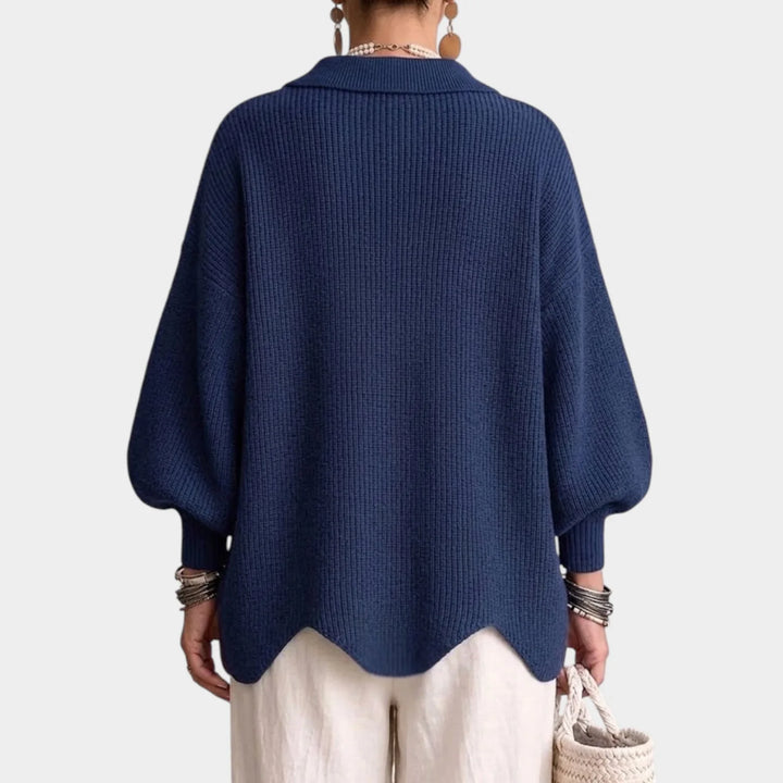 Eleanor | Women's Poncho Sweater Oversized Button Front