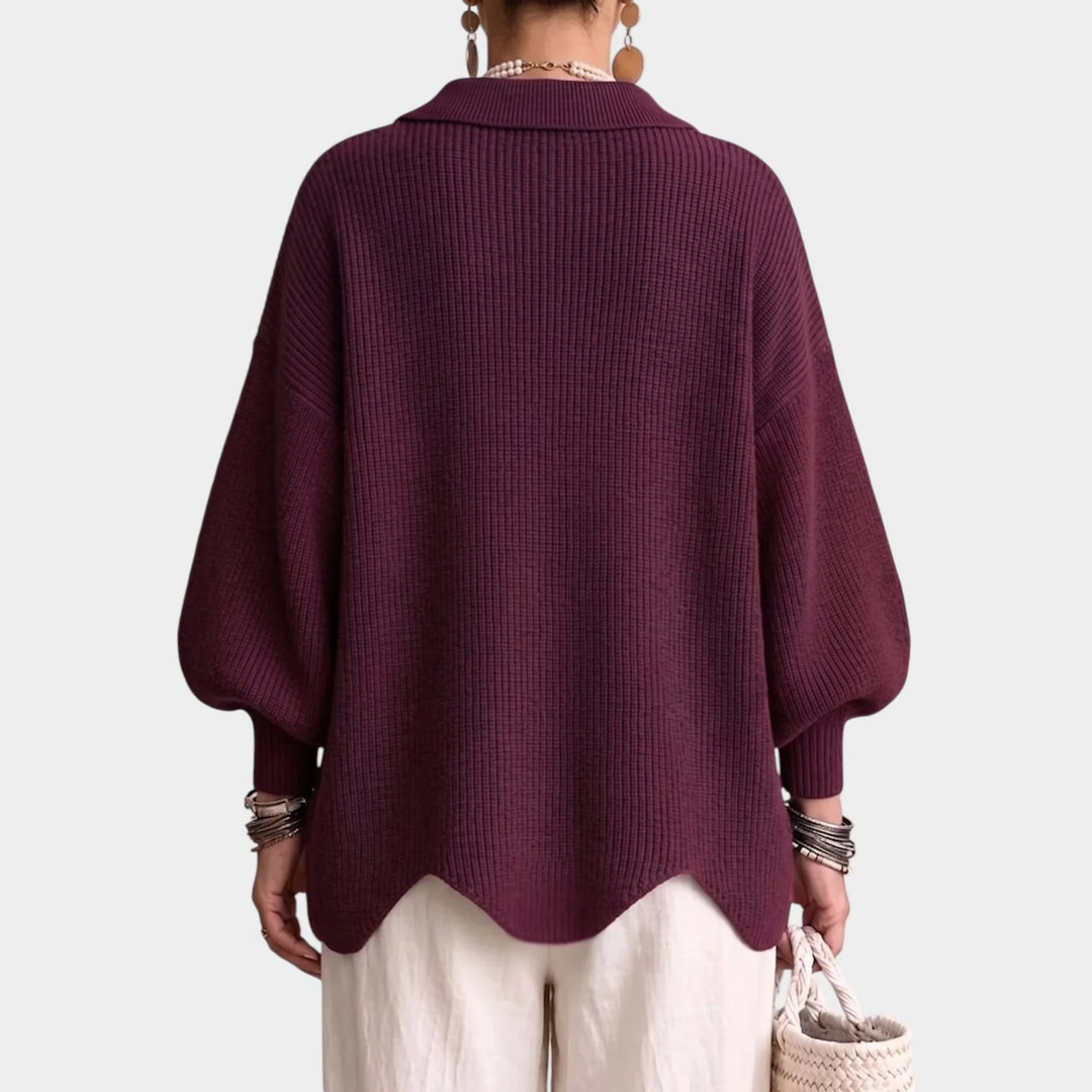 Eleanor | Women's Poncho Sweater Oversized Button Front