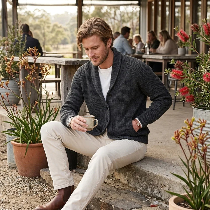 Eric | Men's Shawl Collar Cardigan Button Front