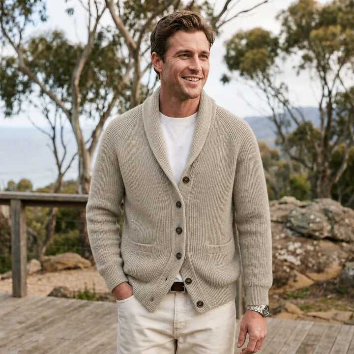 Eric | Men's Shawl Collar Cardigan Button Front