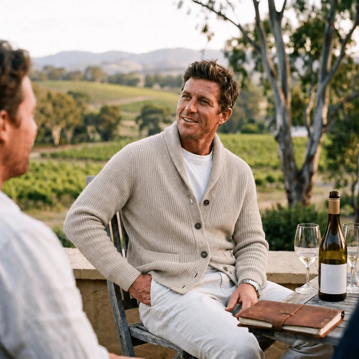 Eric | Men's Shawl Collar Cardigan Button Front