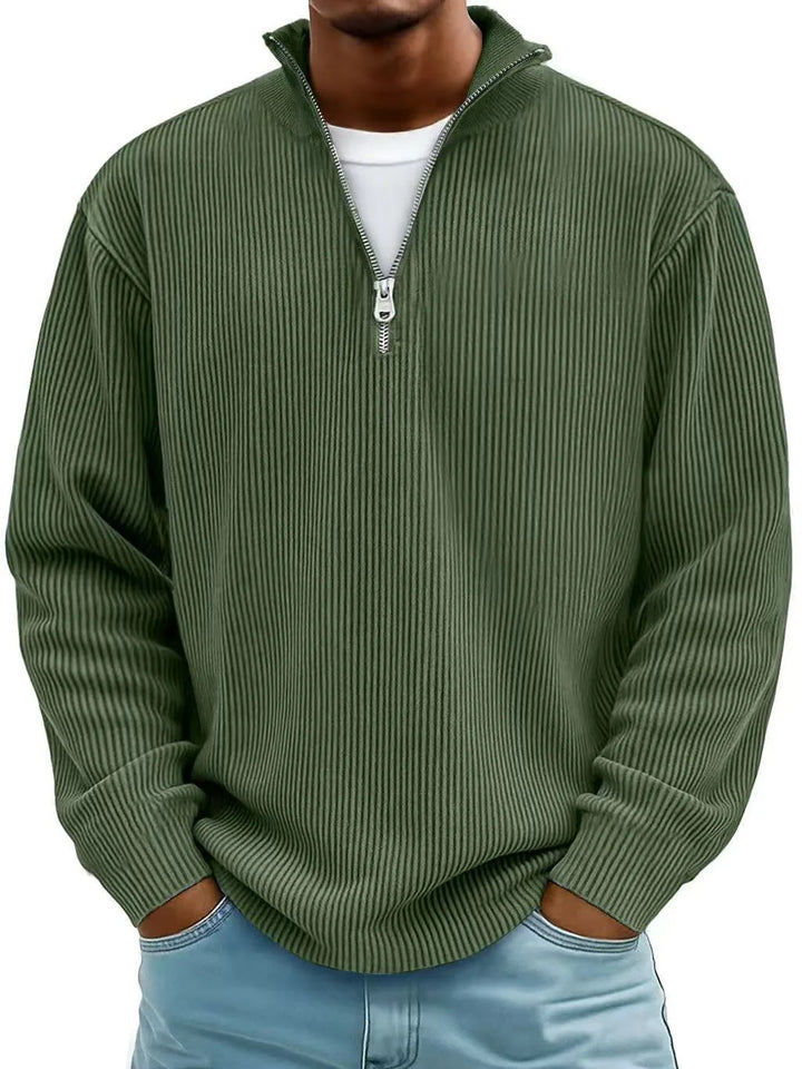 Grant | Men's Quarter Zip Sweater Collared Knit