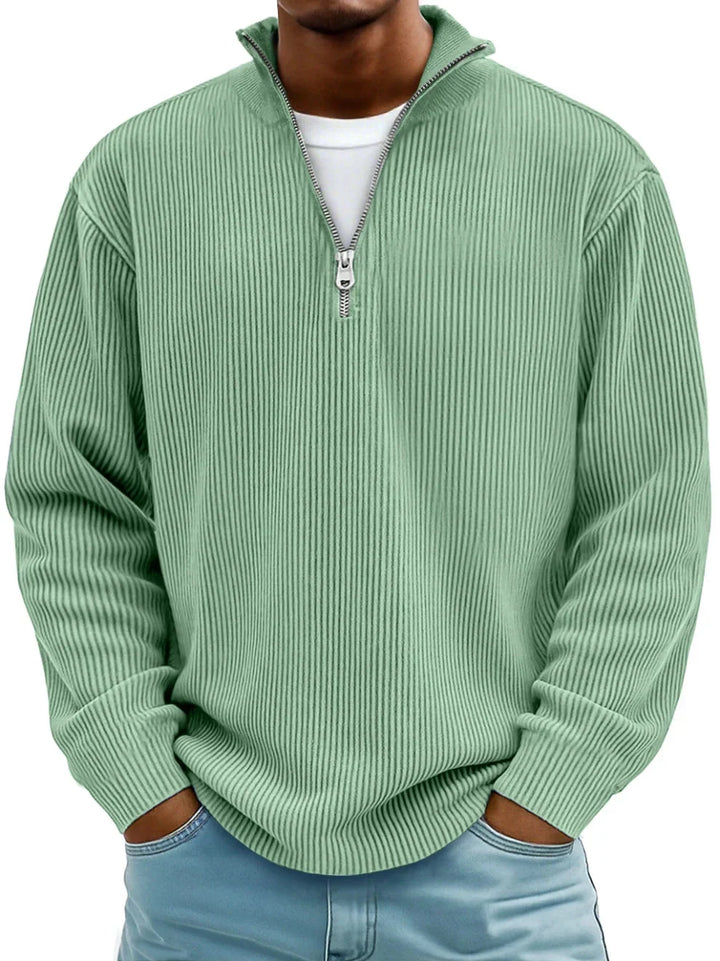 Grant | Men's Quarter Zip Sweater Collared Knit