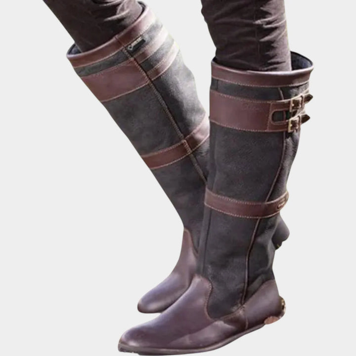 Hannah | Women's Knee High Riding Boots Buckle Straps