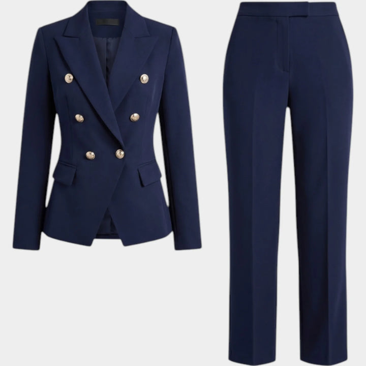 Harper | Women's Double Breasted Pant Suit Blazer Set