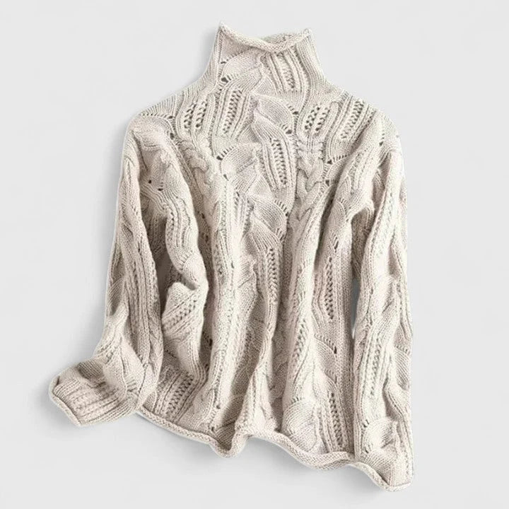 Hazel | Women's Chunky Cable Knit Sweater Turtleneck