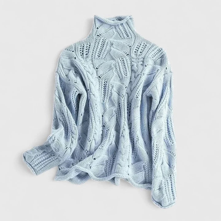 Hazel | Women's Chunky Cable Knit Sweater Turtleneck
