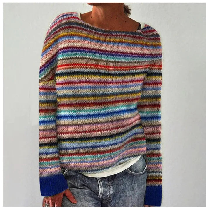 Heather | Women's Fair Isle Sweater Crew Neck Pullover