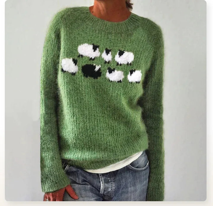 Heather | Women's Fair Isle Sweater Crew Neck Pullover