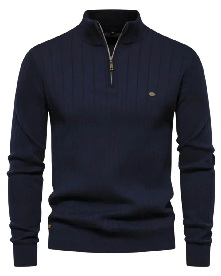 Jake | Men's Quarter Zip Pullover Ribbed Knit