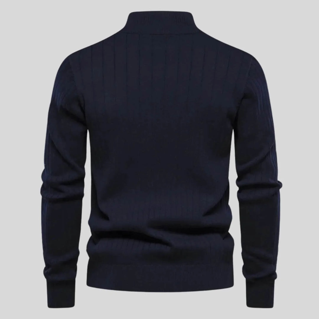 Jake | Men's Quarter Zip Pullover Ribbed Knit
