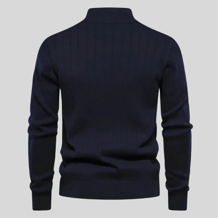 Jake | Men's Quarter Zip Pullover Ribbed Knit