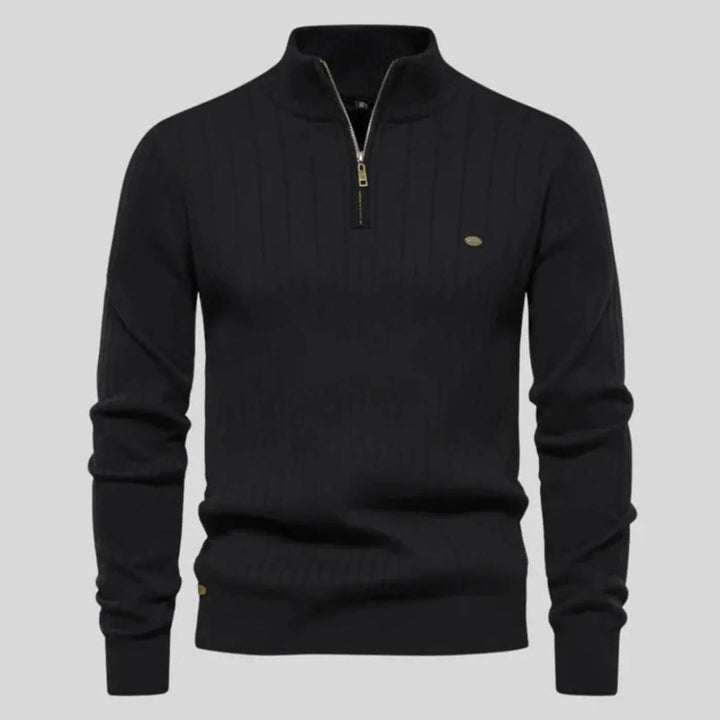 Jake | Men's Quarter Zip Pullover Ribbed Knit