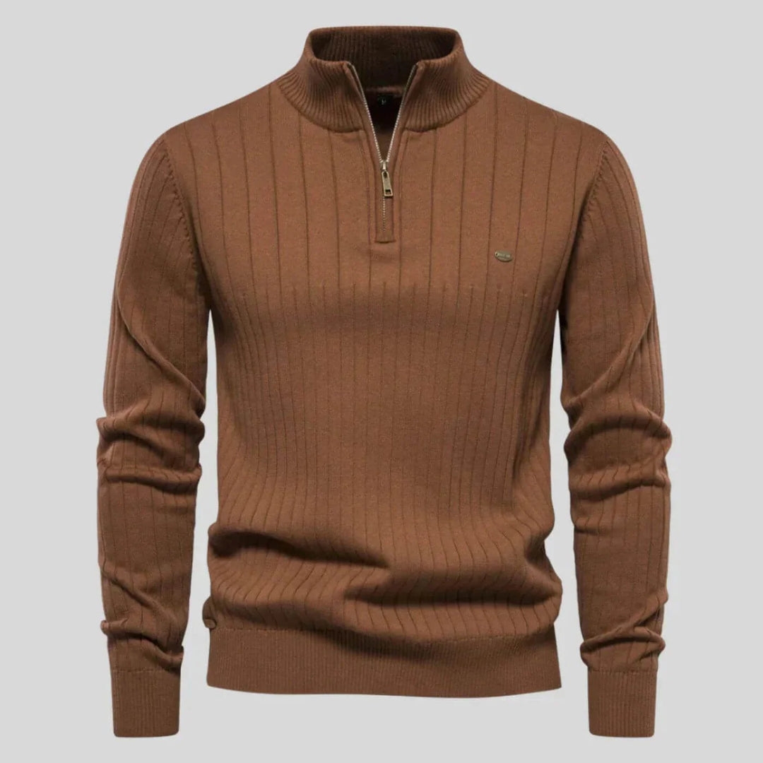 Jake | Men's Quarter Zip Pullover Ribbed Knit